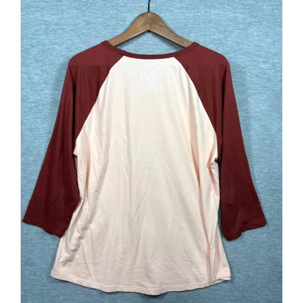 Sonoma Womens XXL Raglan Sleeve Graphic Tee Nature Casual‎ - Image 3