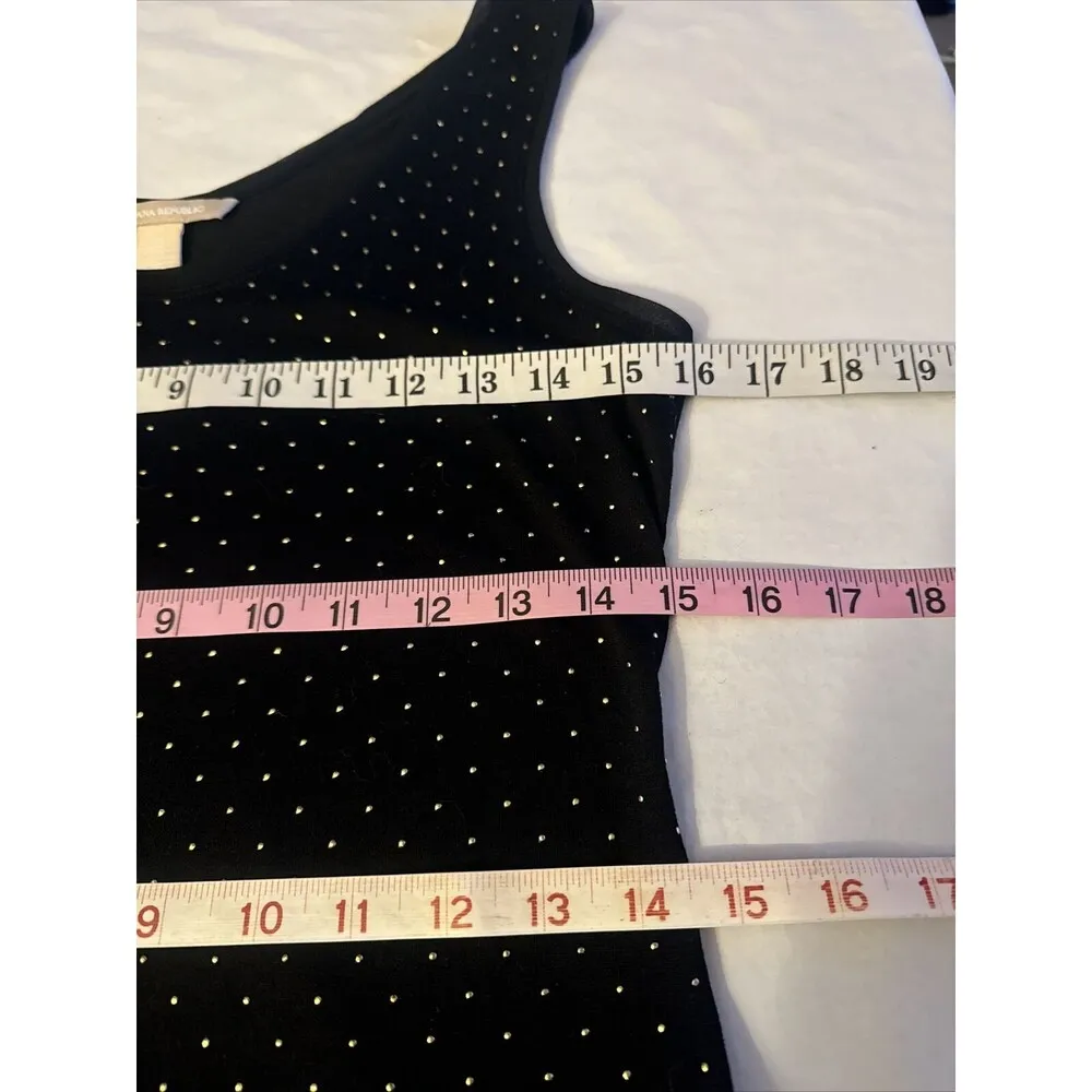 Banana Republic Women’s  Size XS Tank Top Casual Chic Gold Beaded Black Career - Image 10