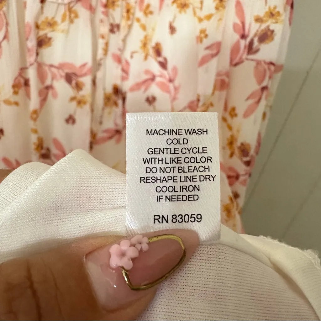 Drew Naomi Pink Floral Tiered Maxi Dress Size S - Image 7