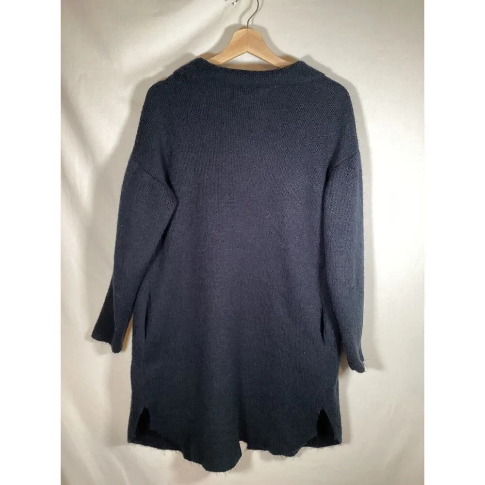 By Design Knit Long Cardigan Classic Duster with pockets. Navy womens small Blue - Image 4