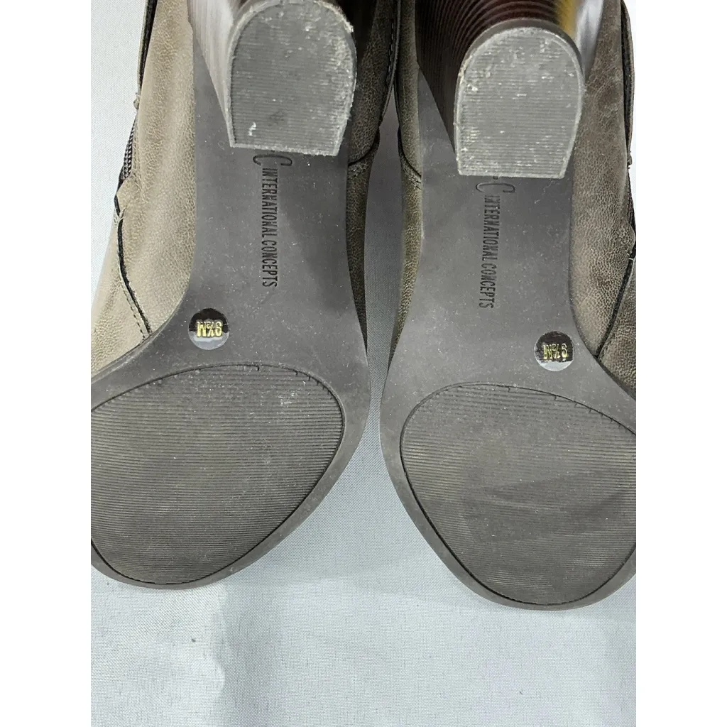 Womans Inc Jesaa Ankle Boots 9.5 M Brown Strappy Block Heel - Image 8