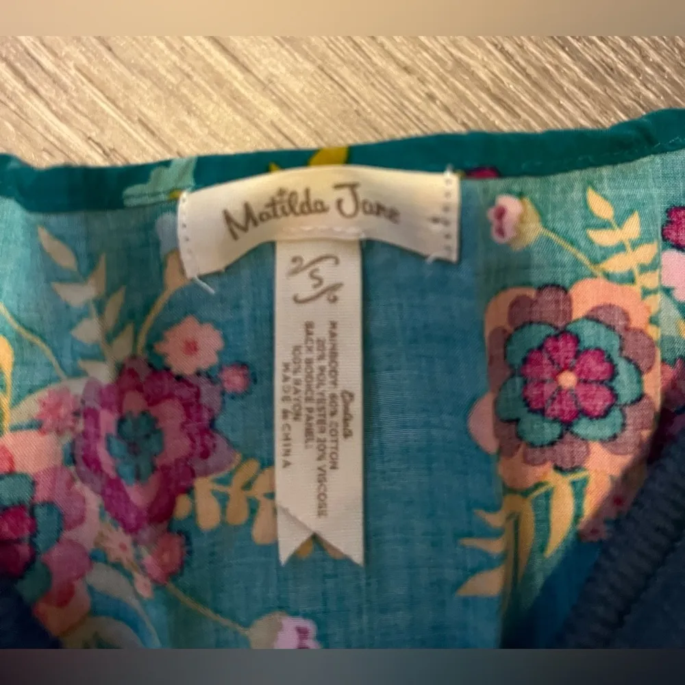 Matilda Jane Twist and Shout Sweater Women’s Size S Blue Knit Floral - Image 5