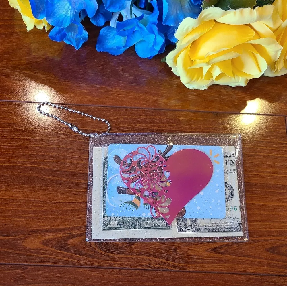 None Keychain Wallet- Hearts - Image 3