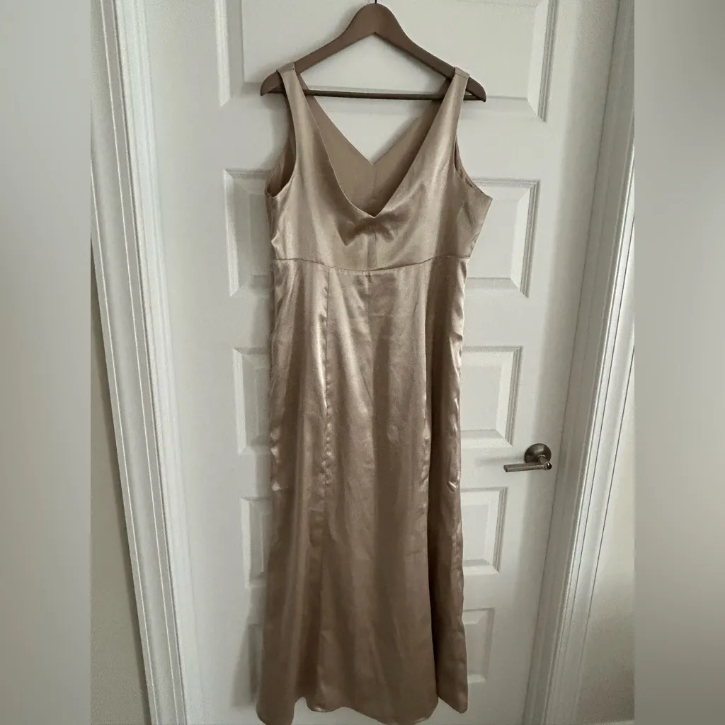 Birdy Grey Gloria Satin Dress Champagne Size XXL - Image 9