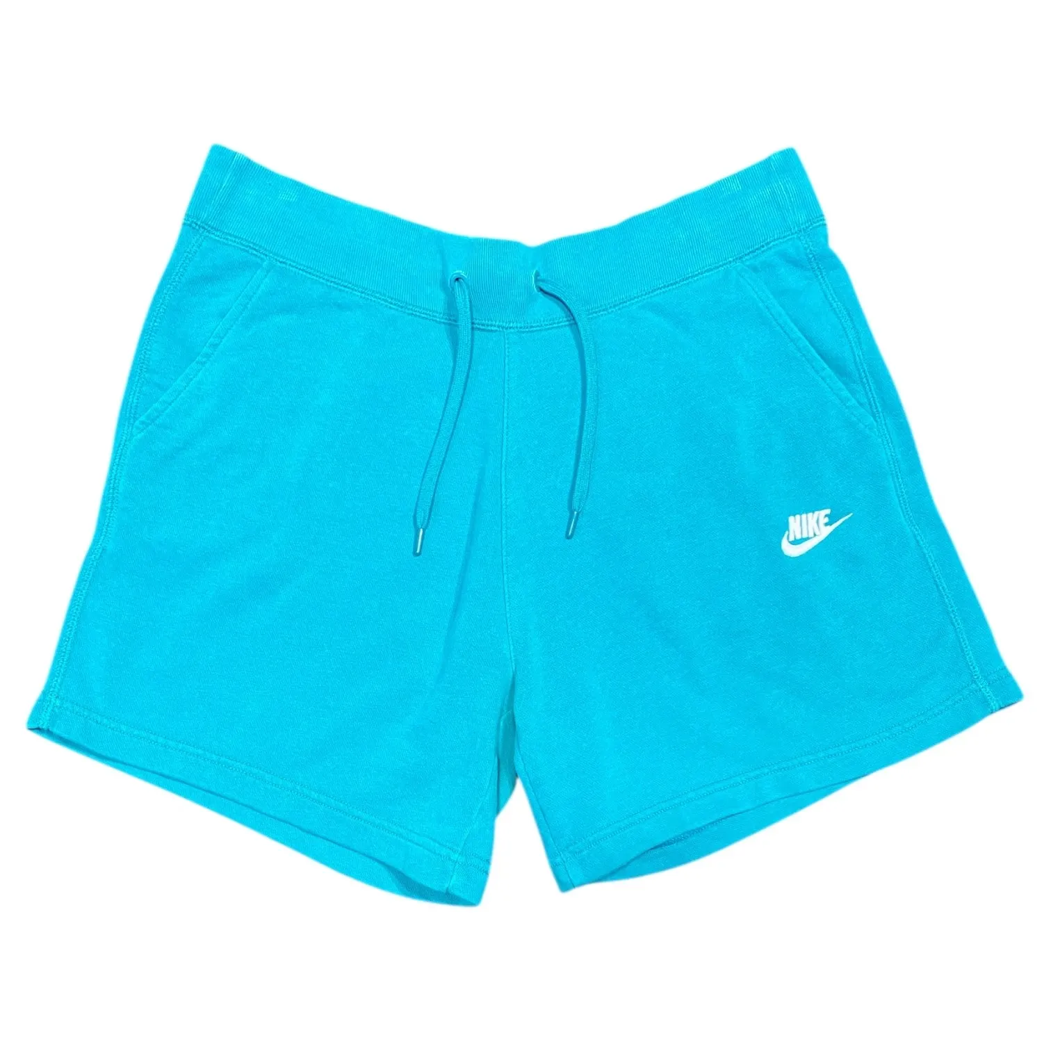 Nike Sportswear Women’s Essential French Terry Shorts Teal W/ White Logo Size M - Image 2