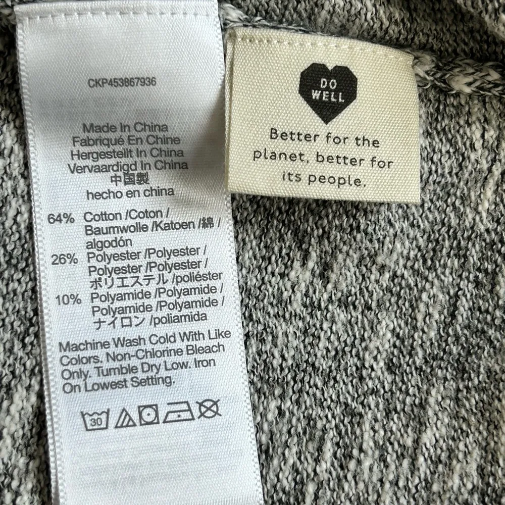 Madewell Gray Heather V-Neck Short Sleeve Sweater Medium - Image 4