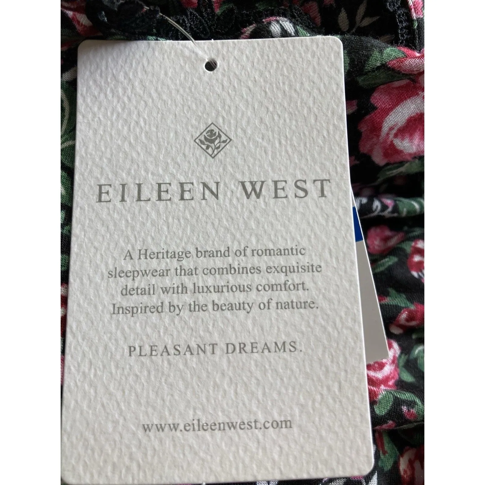 NWT Eileen West Nightgown Short Sleeve Sleep Dress Women XL Black Floral Print - Image 11