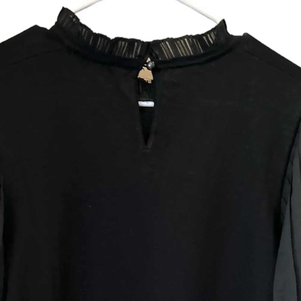 Adrianna Papell medium nwot Layered Bubble Blouse Accordian Pleat Sleeves Career - Image 2