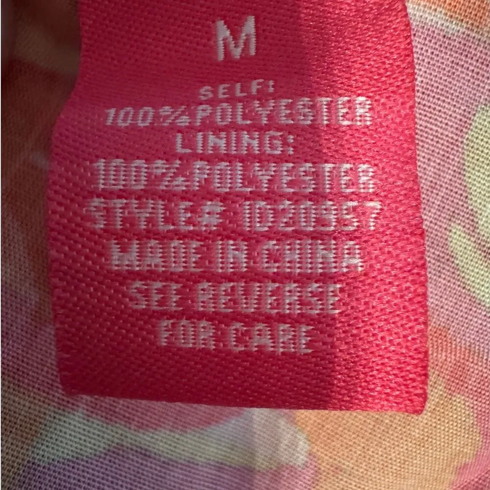 Flying Tomato M Vibrant Floral Print Tiered Midi Dress Ruffle Strappy EUC - Image 6