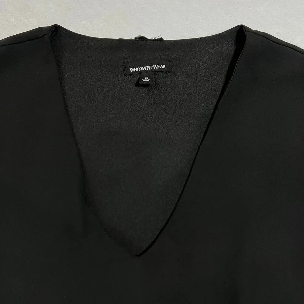 Who What Wear V-Neck Popover Dress Size Small Knee Length Minimalist LBD Casual - Image 5