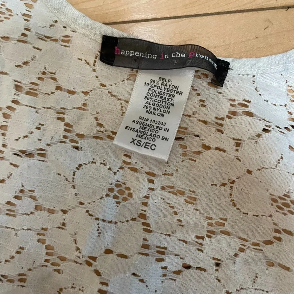 NORDSTROM HIP Lace Panel Open Kimono Kaftan Cardigan Top - size XS - Image 6