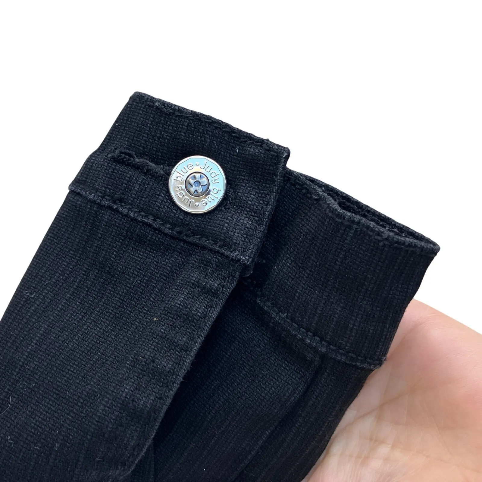 Judy Blue Denim Jacket XL 33” Black Rhinestone Cropped Stretch Western Cowgirl - Image 7