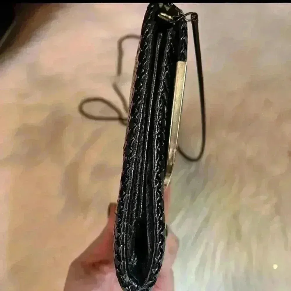 Vintage Enamel Pailette Metal Clutch Purses Bundle of 2 Black - Image 14