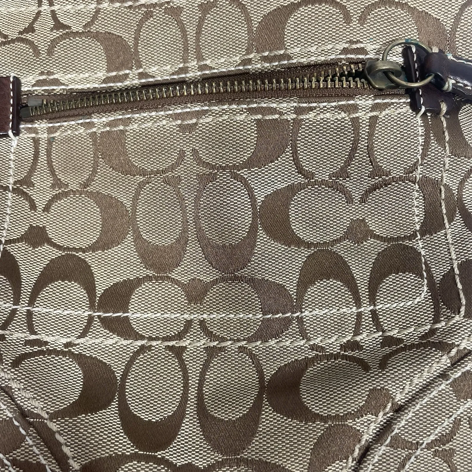 Coach Signature Canvas & Leather Crossbody Bag Brown Brass Hardware‎ C0654-10402 - Image 10