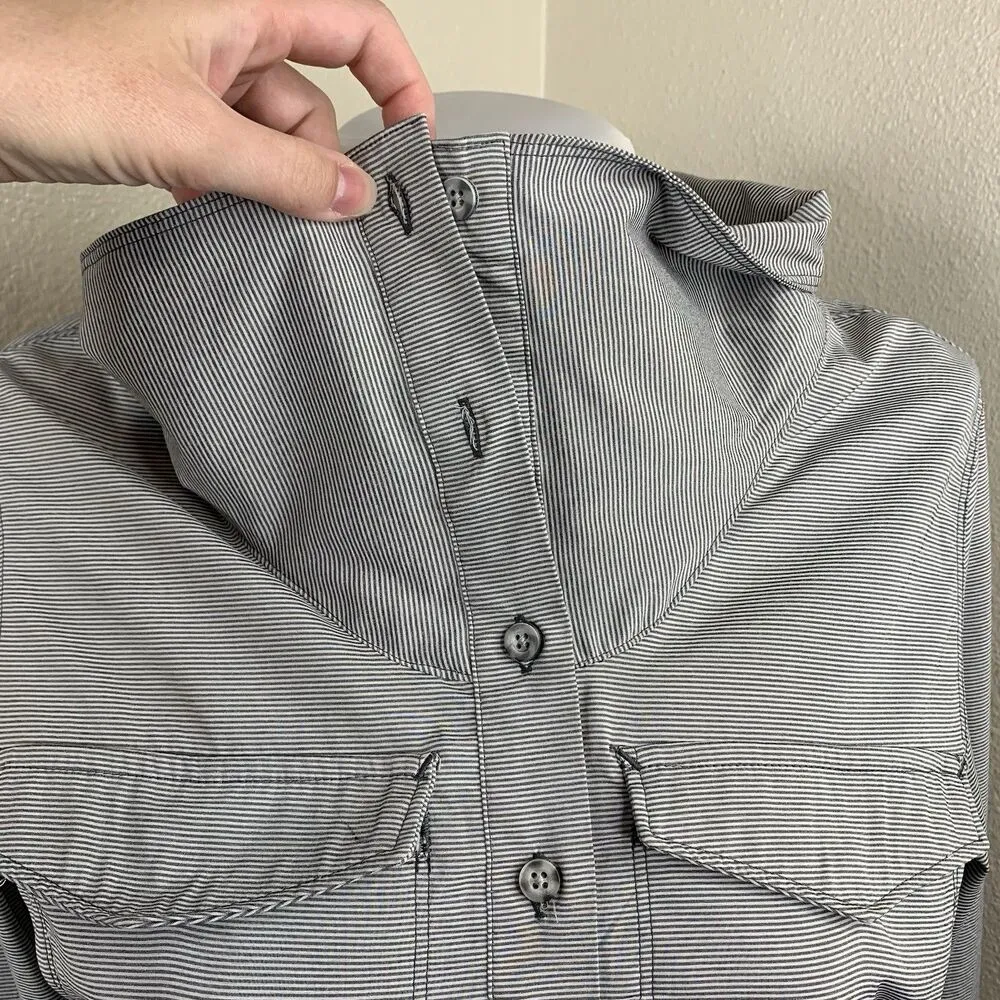 Mountain Hardwear Citypass Popover Shirt Tunic Women's Sz S Gray Striped Cute - Image 2