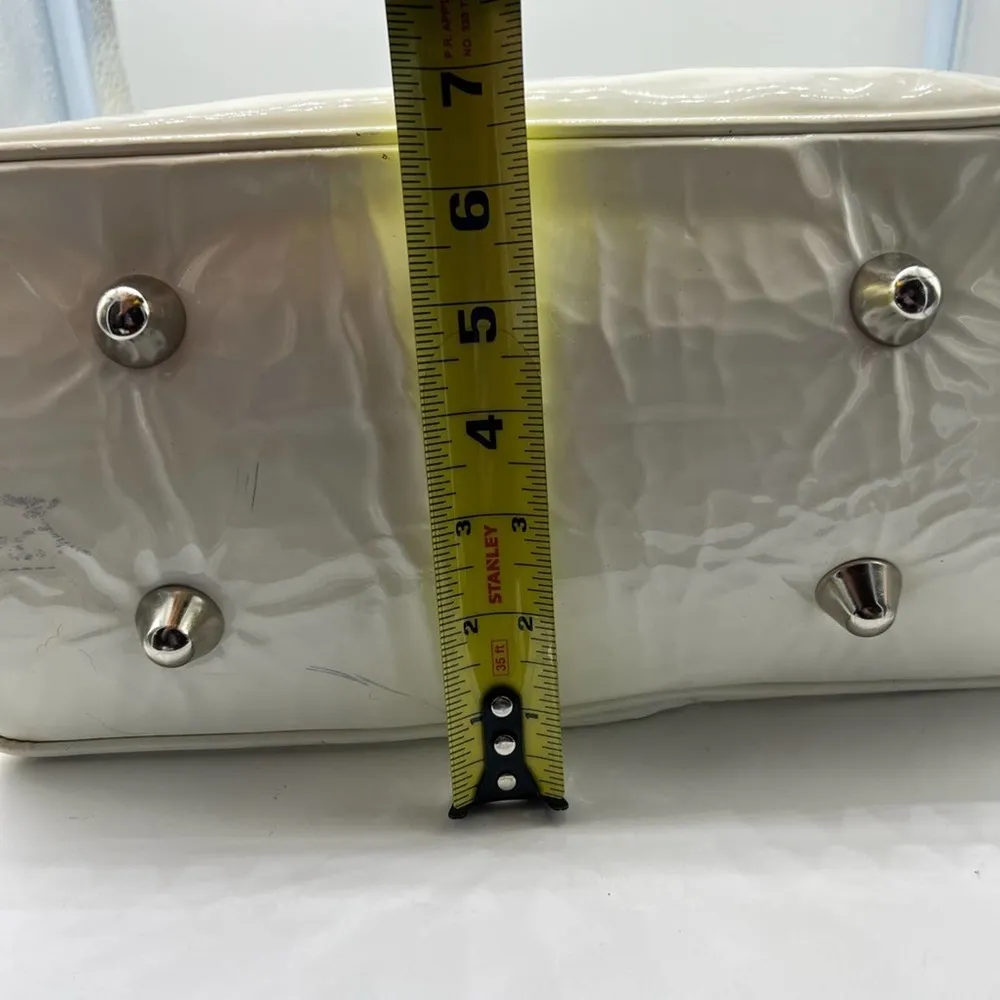 Giuseppe Zanotti white and black patent leather purse-has stains see description - Image 4