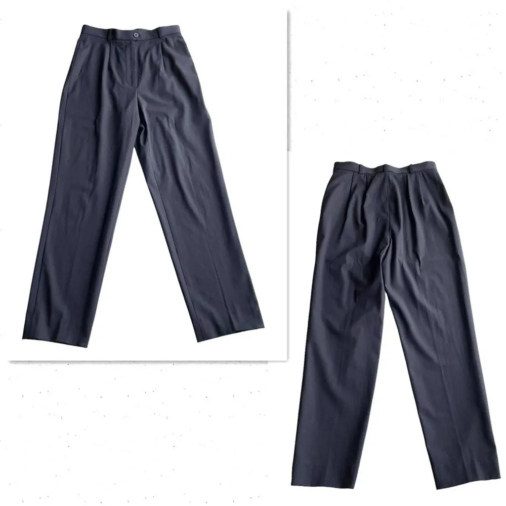 Carlisle Wool Trouser Dress Pant Navy Blue Size 6 Vintage High Waist Workwear - Image 7