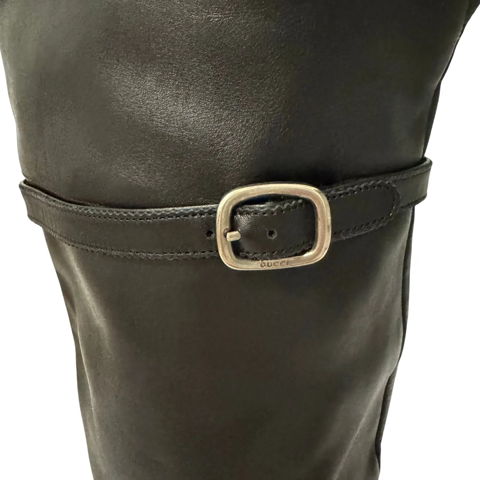 Gucci Dionysus Thigh High Boots 38 Black Leather Bee Brogue Alessandro Michele - Image 8