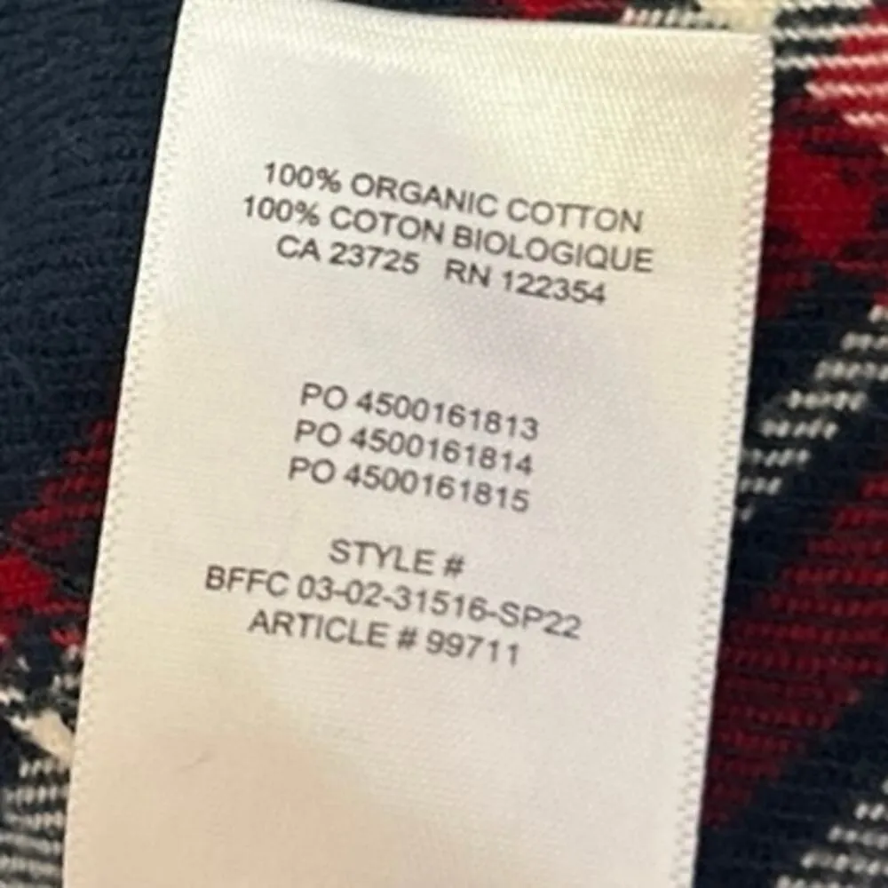 Aritzia TNA Blue Red Plaid Flannel Button Down Long Sleeve Shirt Top Size M - Image 4