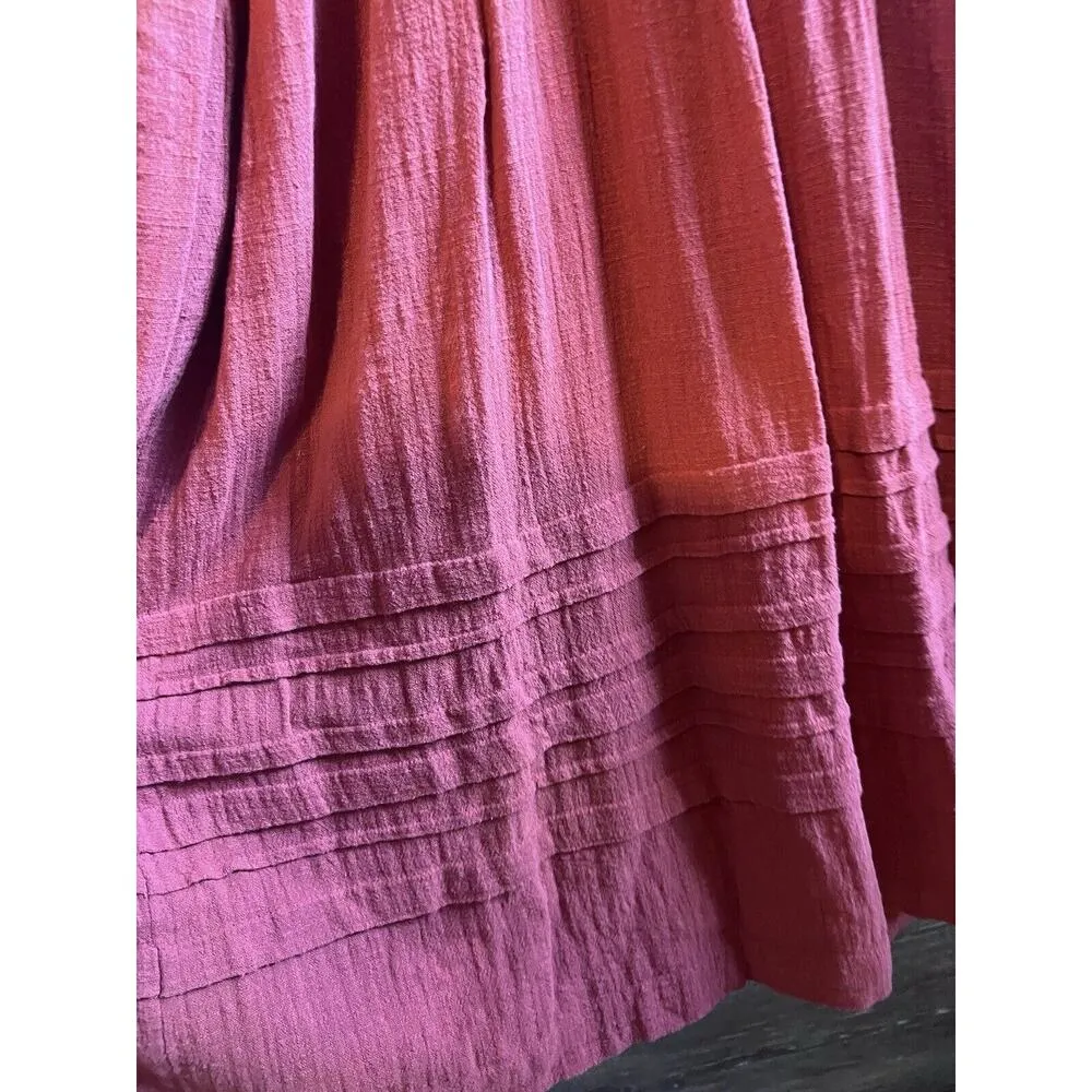 Madewell Dress Maxi Long Size XS Orange Fall V Neck Boho Ballon Sleeves - Image 2