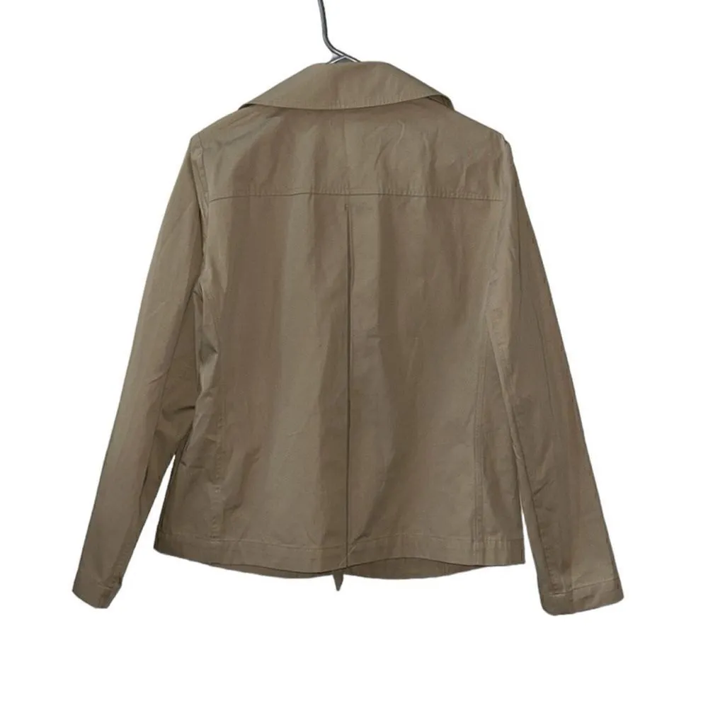 Loft Tan Short Cotton Trench Coat(Size 10) - Image 5