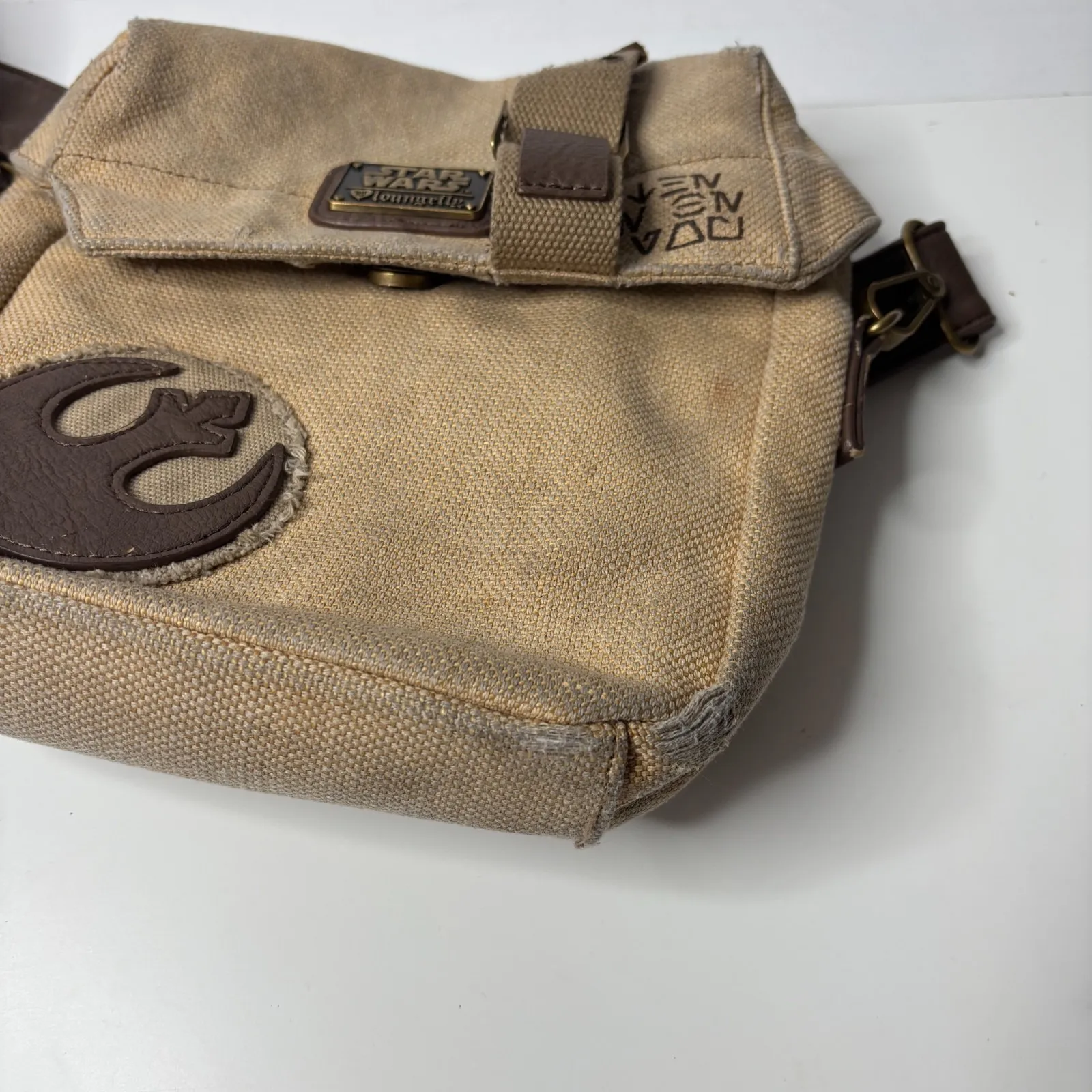 Rare Loungefly Star Wars Rey Cosplay Sidebag Force Awakens Rebel FAIR-SEE FLAWS - Image 4