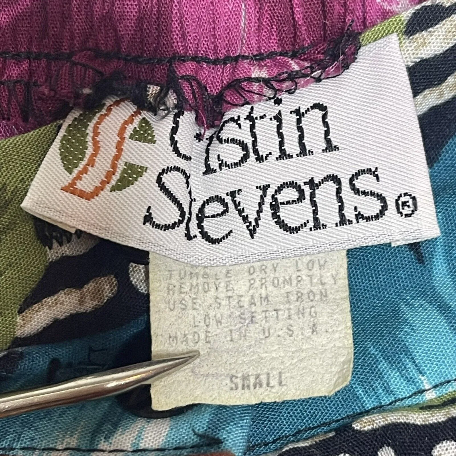 Vintage 90s Cristin Stevens Midi Skirt Size Small Tropical Vacation Cruise USA - Image 3