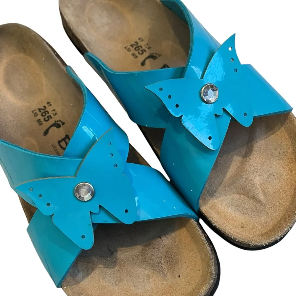 Betula by Birkenstock Bright Blue Butterfly Accent Sandals, Sz EU 41 / US 10 - Image 10