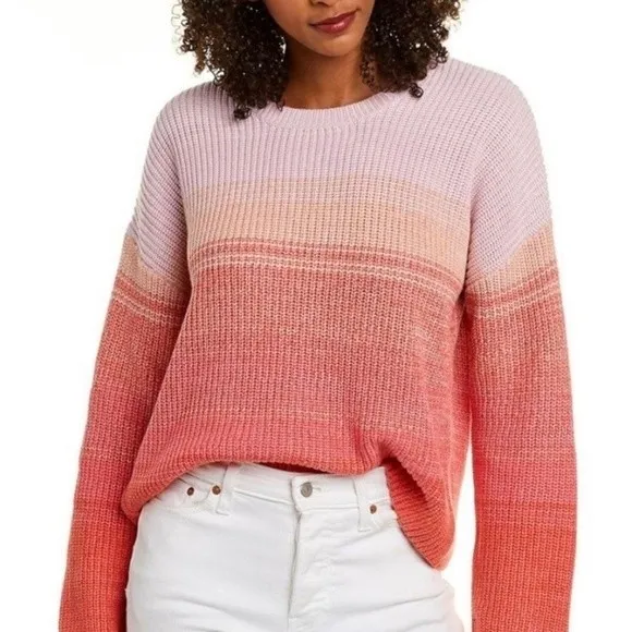 NWT 525 America x Revolve Pink Ombré Shaker Knit Sweater Women’s Size Large NEW - Image 15