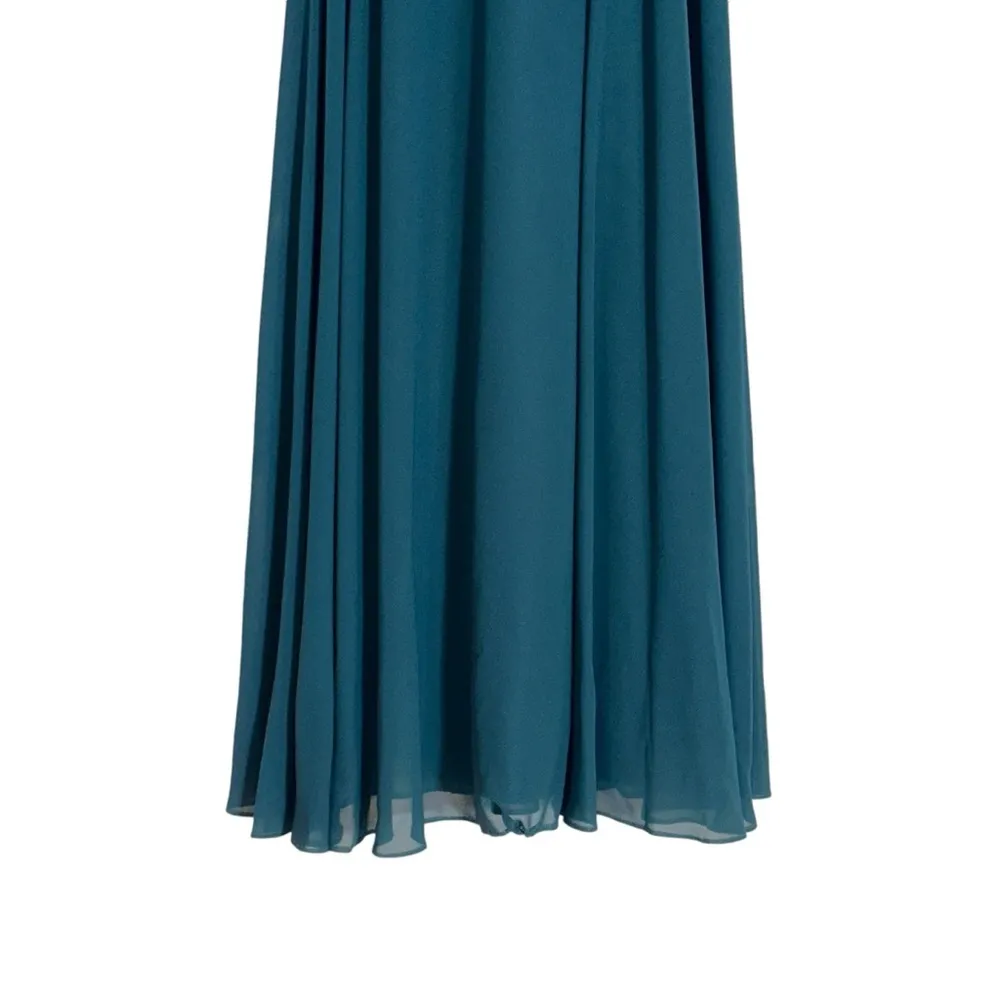 Jenny Yoo Dark Teal High Neckline Maxi Formal Gown / Dress Women’s US 4 - Image 3