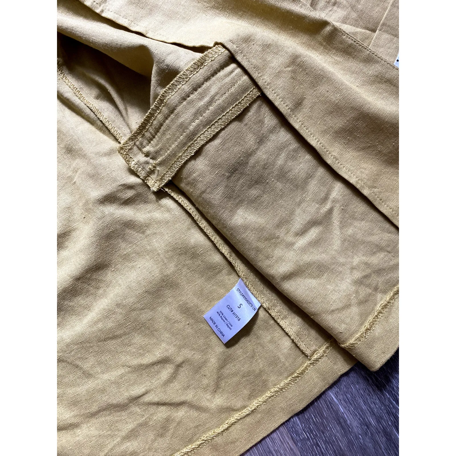 HAVE Linen Polka Dot Butter Yellow Blazer Small Cottage Scandi‎ Layering 90s - Image 4