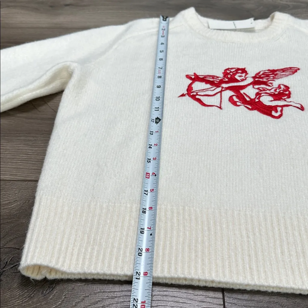 Abercrombie &‎ Fitch Madeline Textural Crew Sweater Cupid Graphic Size XS - Image 9