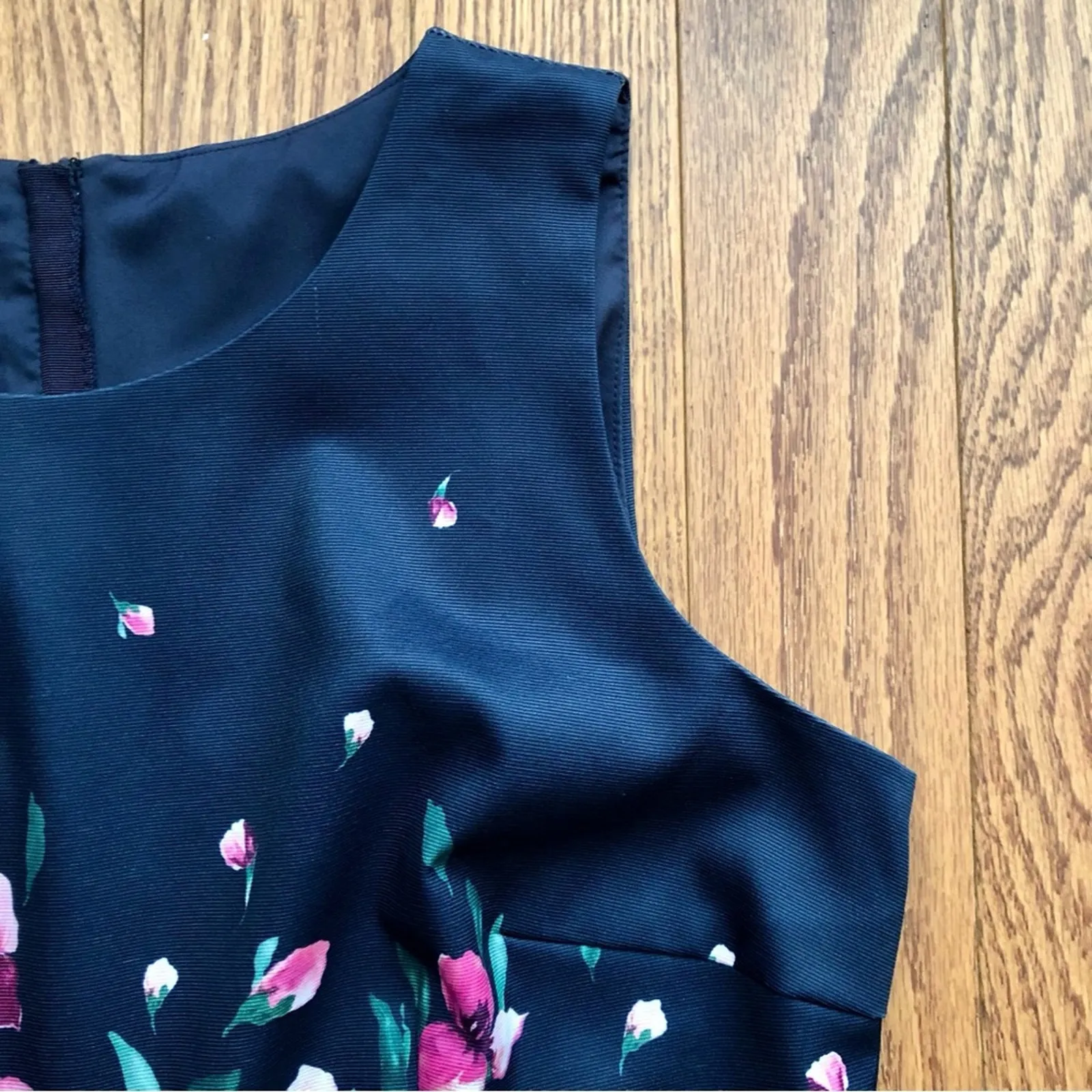 HOBBS MOIRA Floral Navy Blue Multi Shift Dress Women’s Size 12 NWOT - Image 7