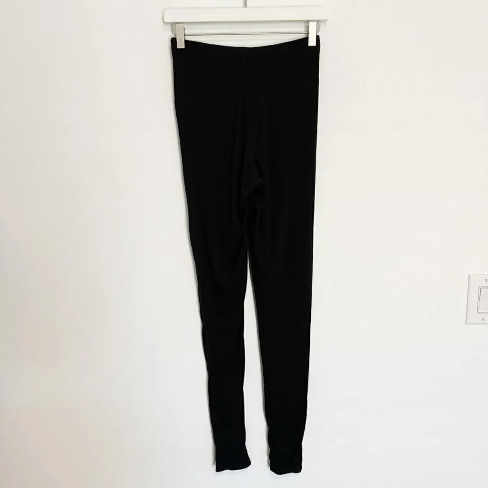 Naked Wardrobe Rich Tie Waist‎ Ruched Full Length Leggings in Black Size Medium - Image 13