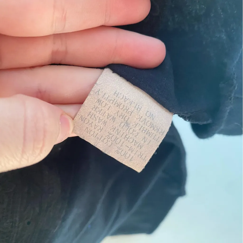 Johnny Was Elegant Navy Blue & Black Blouse - Image 4