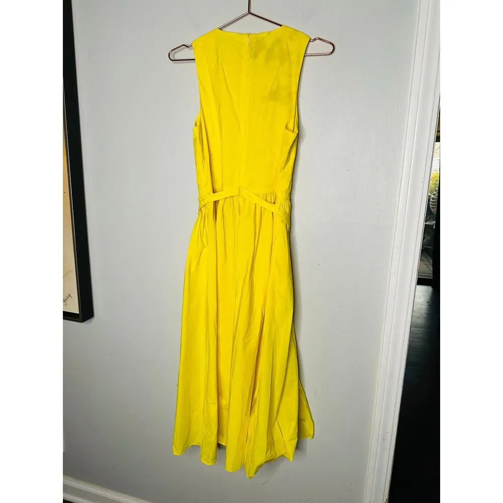 TOCCIN X RTR Bright Yellow Nylon Hourglass Sleeveless Twist Front Dress Size 10 - Image 10