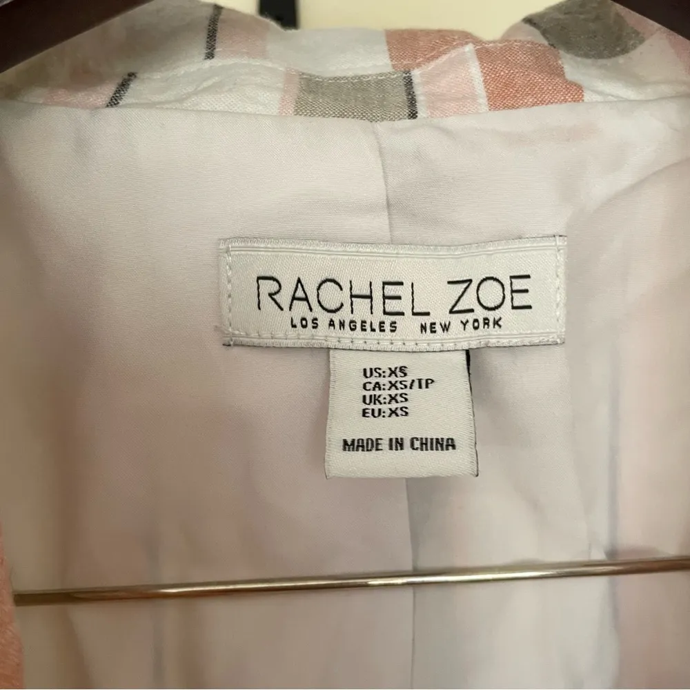 Rachel Zoe Striped Linen Oversized Summer Coastal Resort Blazer Jacket - Image 5