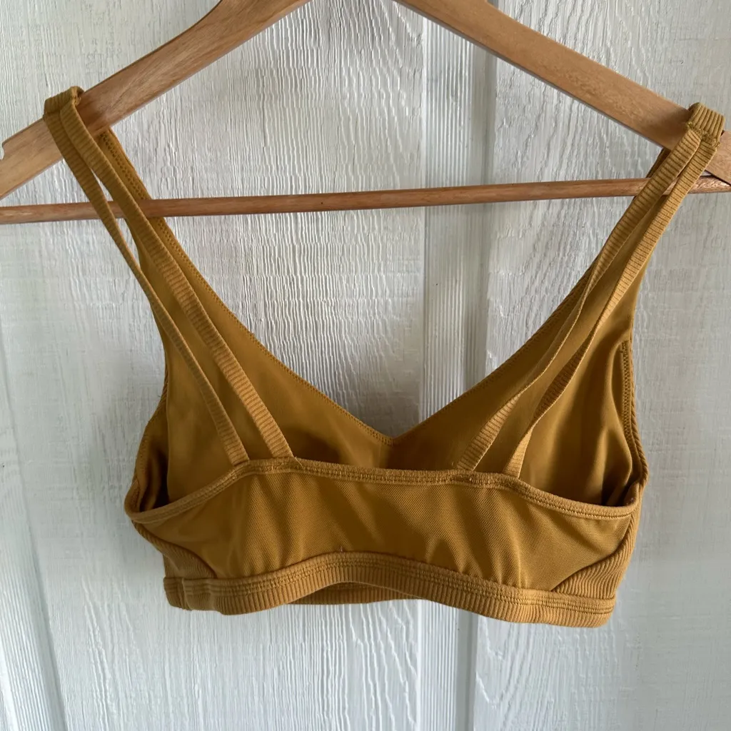 Aerie Mustard Yellow Ribbed Padded Casual Lounge Bralette - Image 2