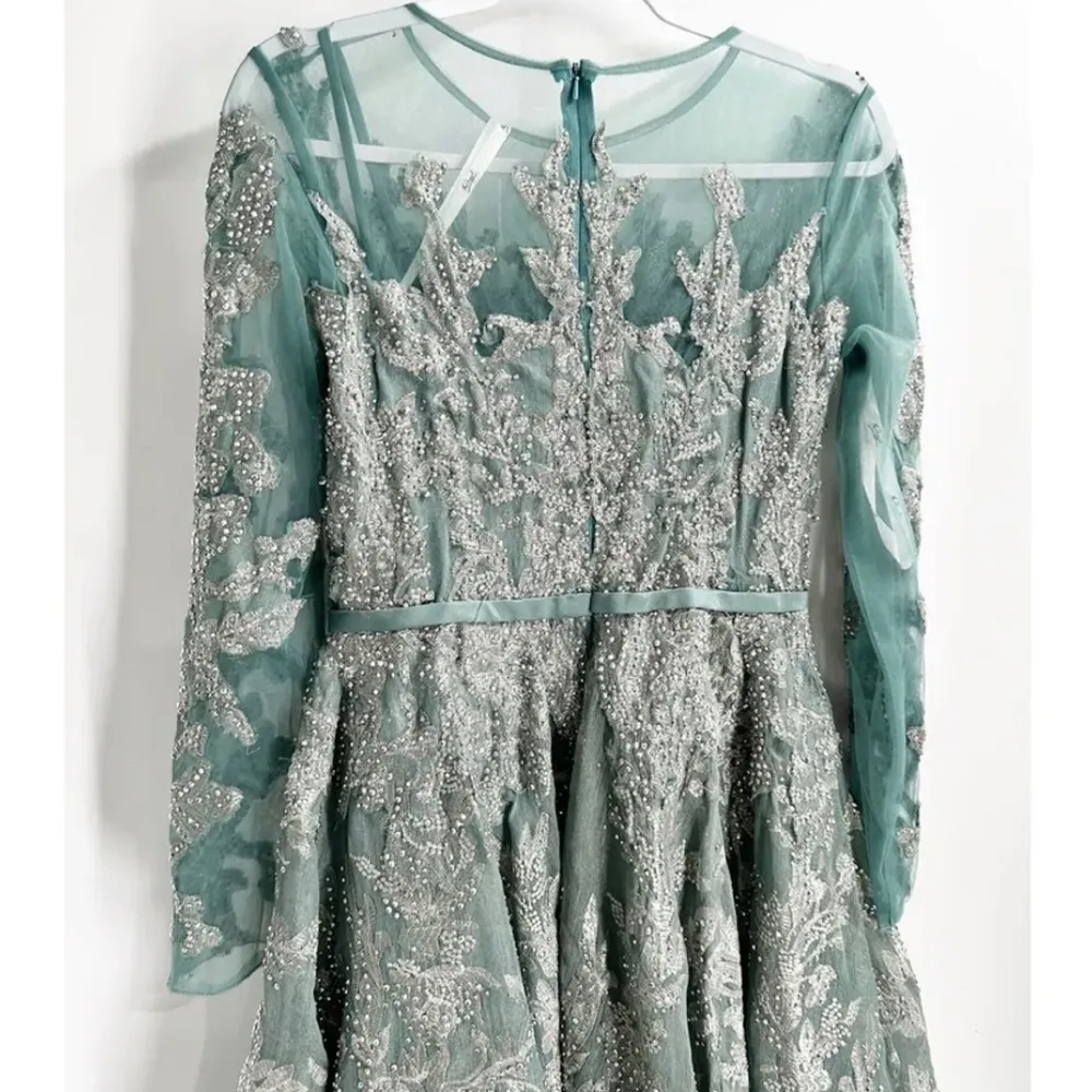 Mac Duggal Long Sleeve Formal Tea Length Dress NWT. SIZE 16. - Image 5