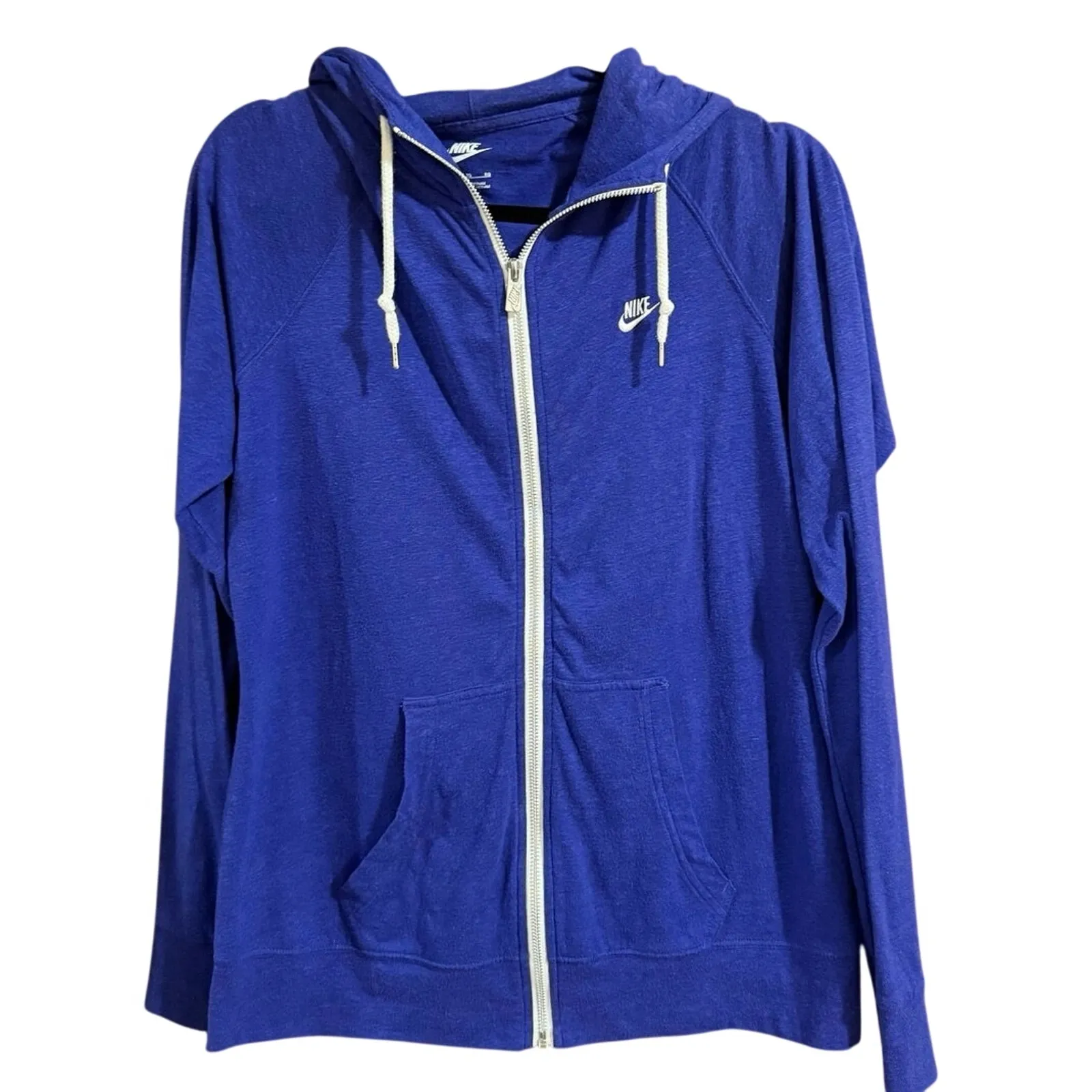 Women’s Nike Jacket size XL Blue Cotton Athletic Gym Work hoodie sweatshirt - Image 3