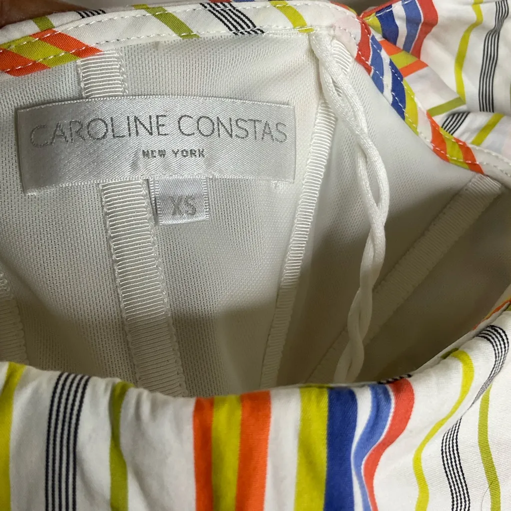 Caroline Constas Carmen Striped Ruffle Size XS Orange - Image 6