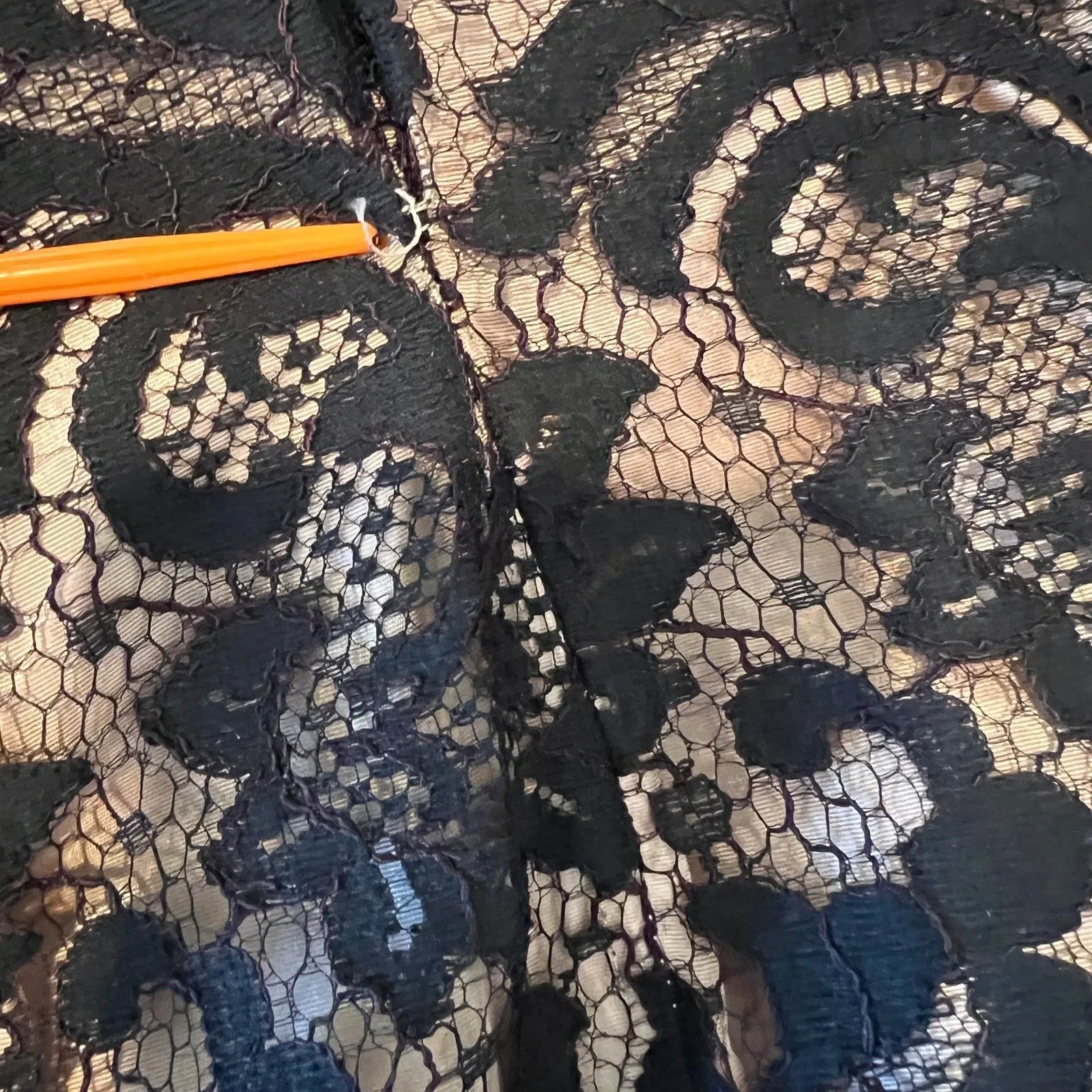 VTG Lee Jordan Black lace illusion dress gown wiggle size 2 XS - Image 10