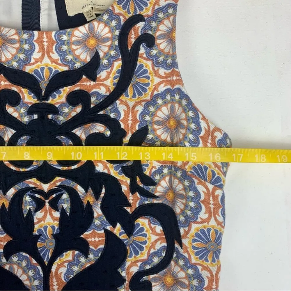 Anthropologie Vanessa Virginia women's 8 medium Dress sleeveless sheath floral e - Image 9