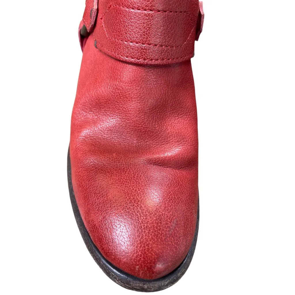 Frye Vintage womans Leather Red Harness Mules Booties shoes Size 7B  SKU 8895 - Image 12