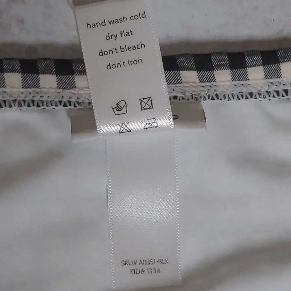 Andie Swim The Skirt Skirted Bikini Bottoms Black and White Gingham Plaid XS - Image 7