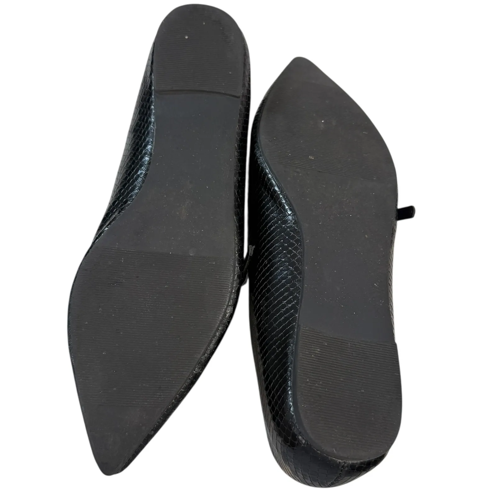 VTG Seychelles Laney Black Faux Snakeskin Pointed Toe Flats Womens Size 7.5 M - Image 2