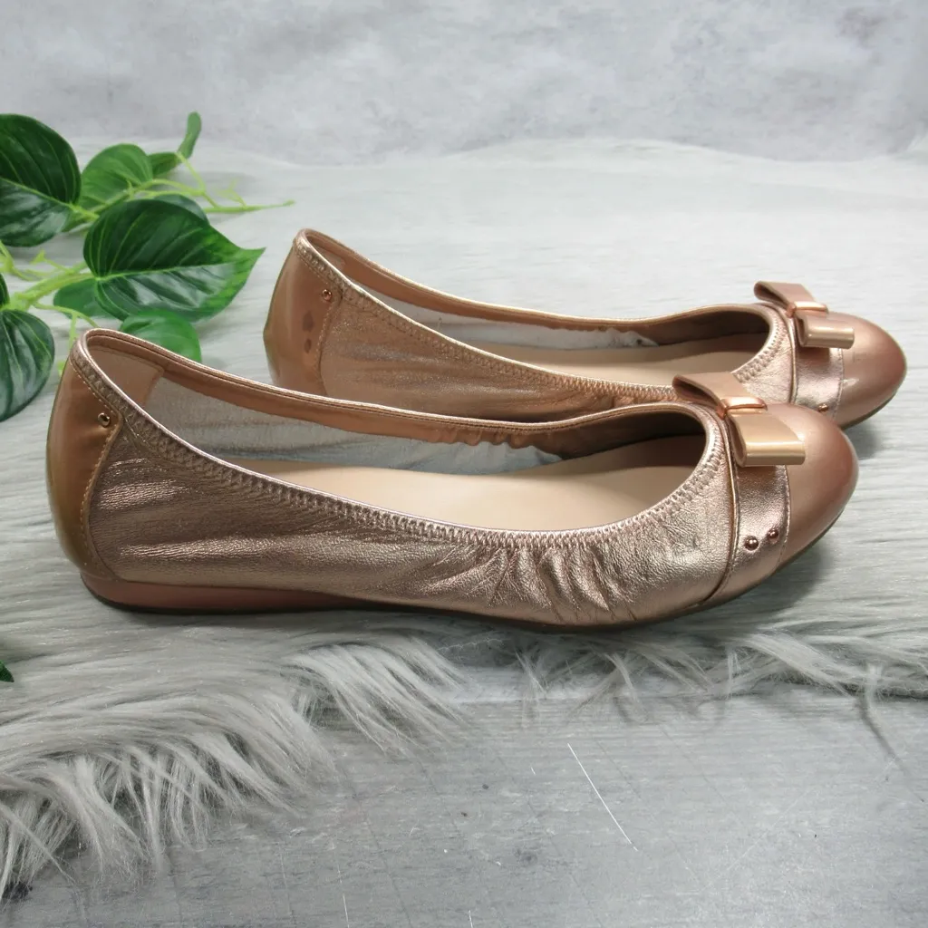 COLE HAAN Air Monica Ballet Flat in Metallic Rose Gold Women's Size 9 - Image 4