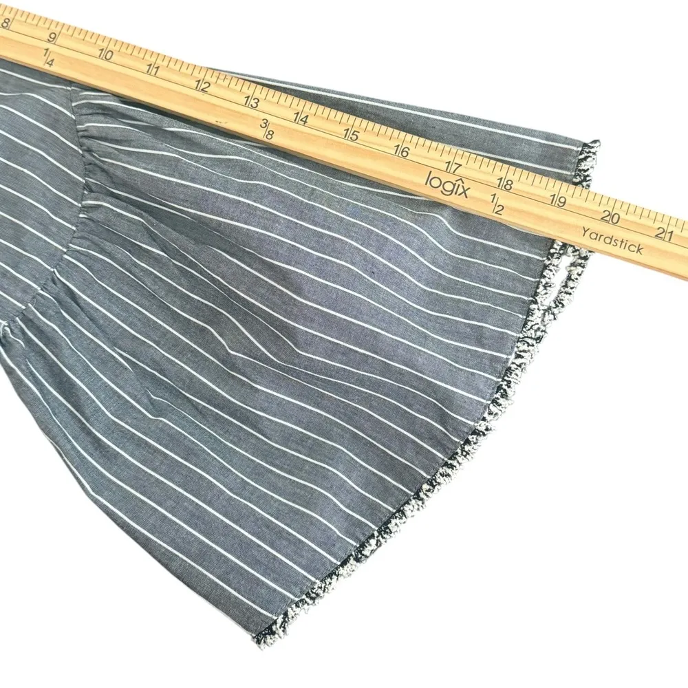 Anthropologie Dolan Left Coast Flare Bell Sleeve Top Women S Coastal Chic Frayed Gray - Image 8