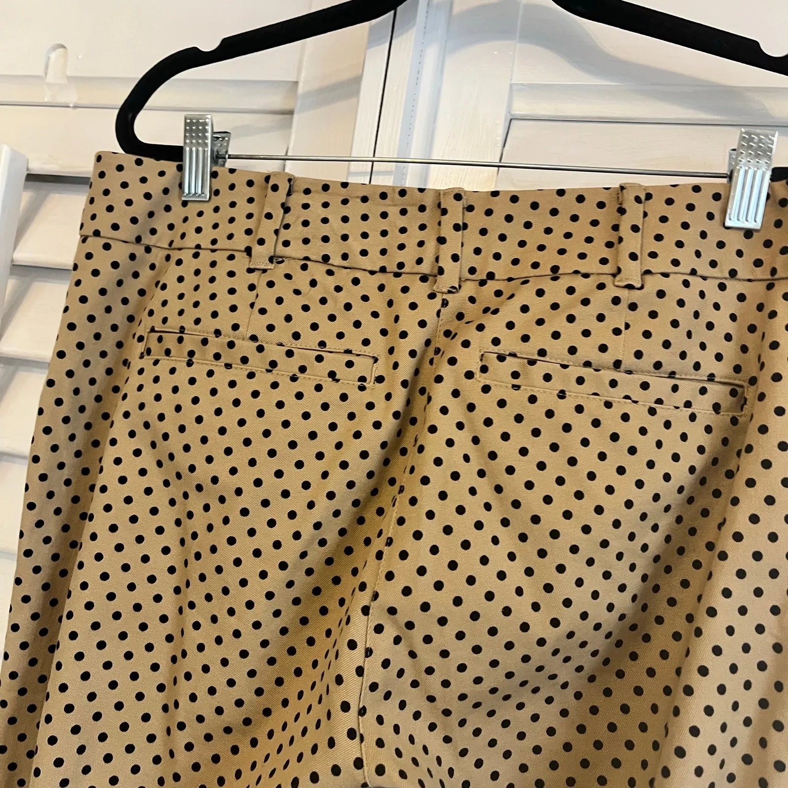 New York & Company Stretch‎ Tan And Black Polka Dot Dress Pants Size 8 - Image 6