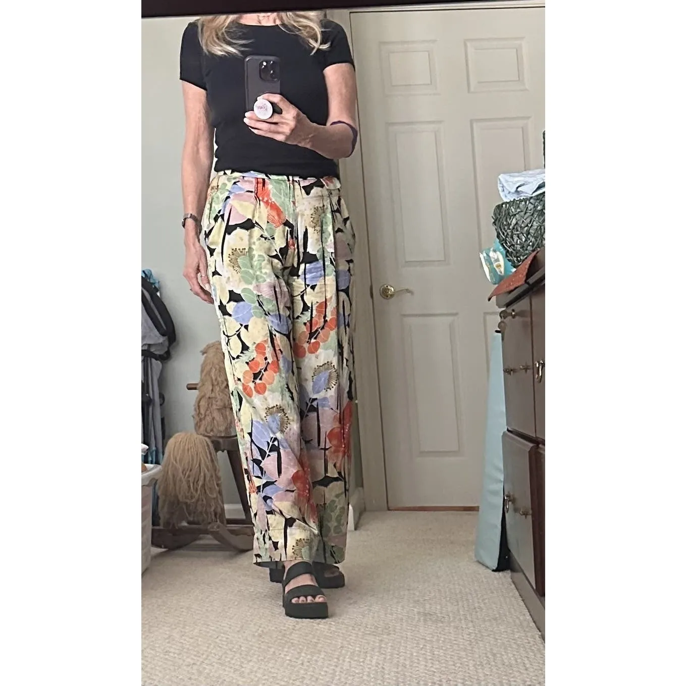 Equipment Multicolor Floral 100% Silk Ultra-flowy Lorin Wide Leg Trousers Size 2 - Image 15